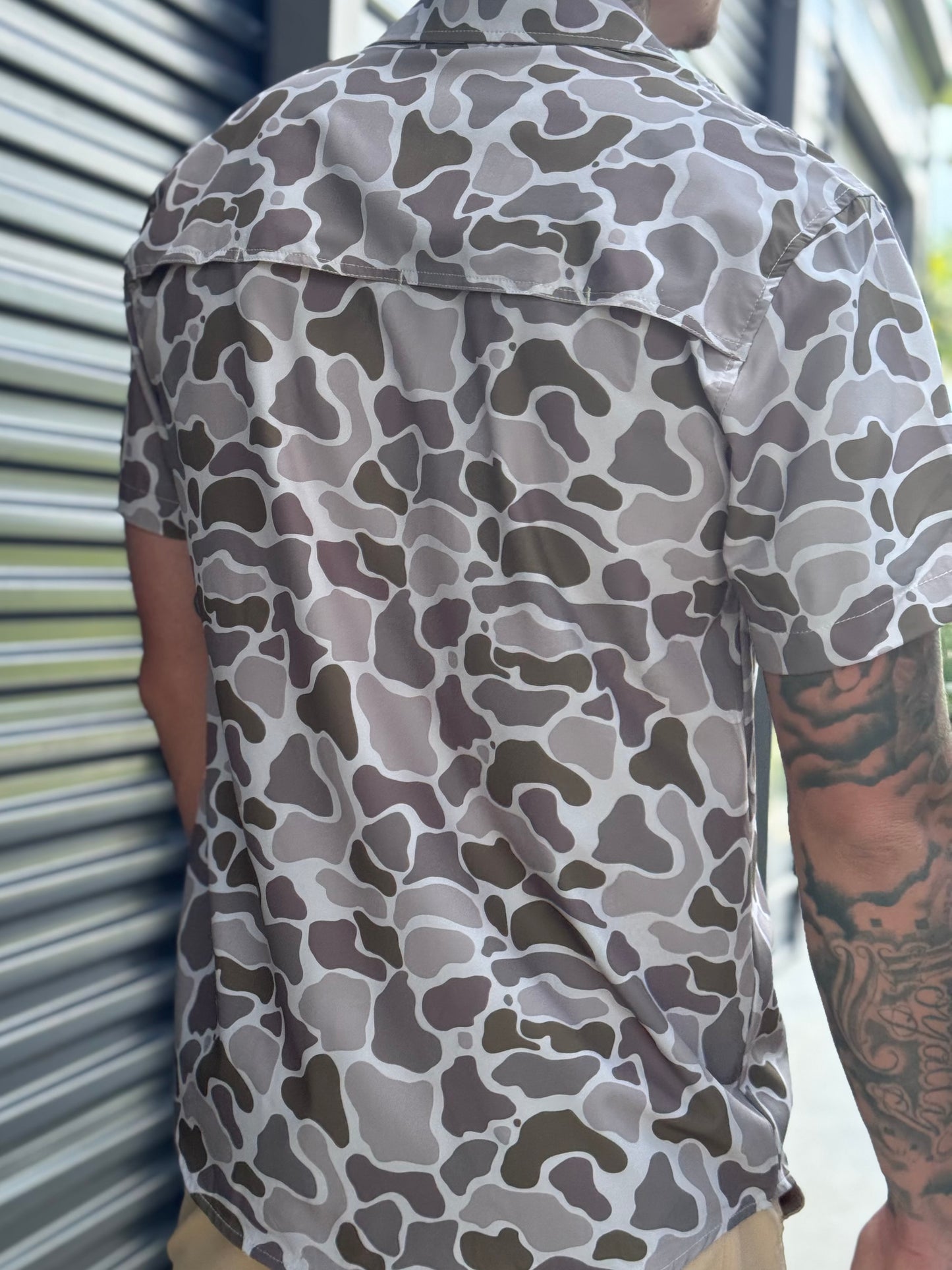 Performance Button Up Duck Camo Shirt