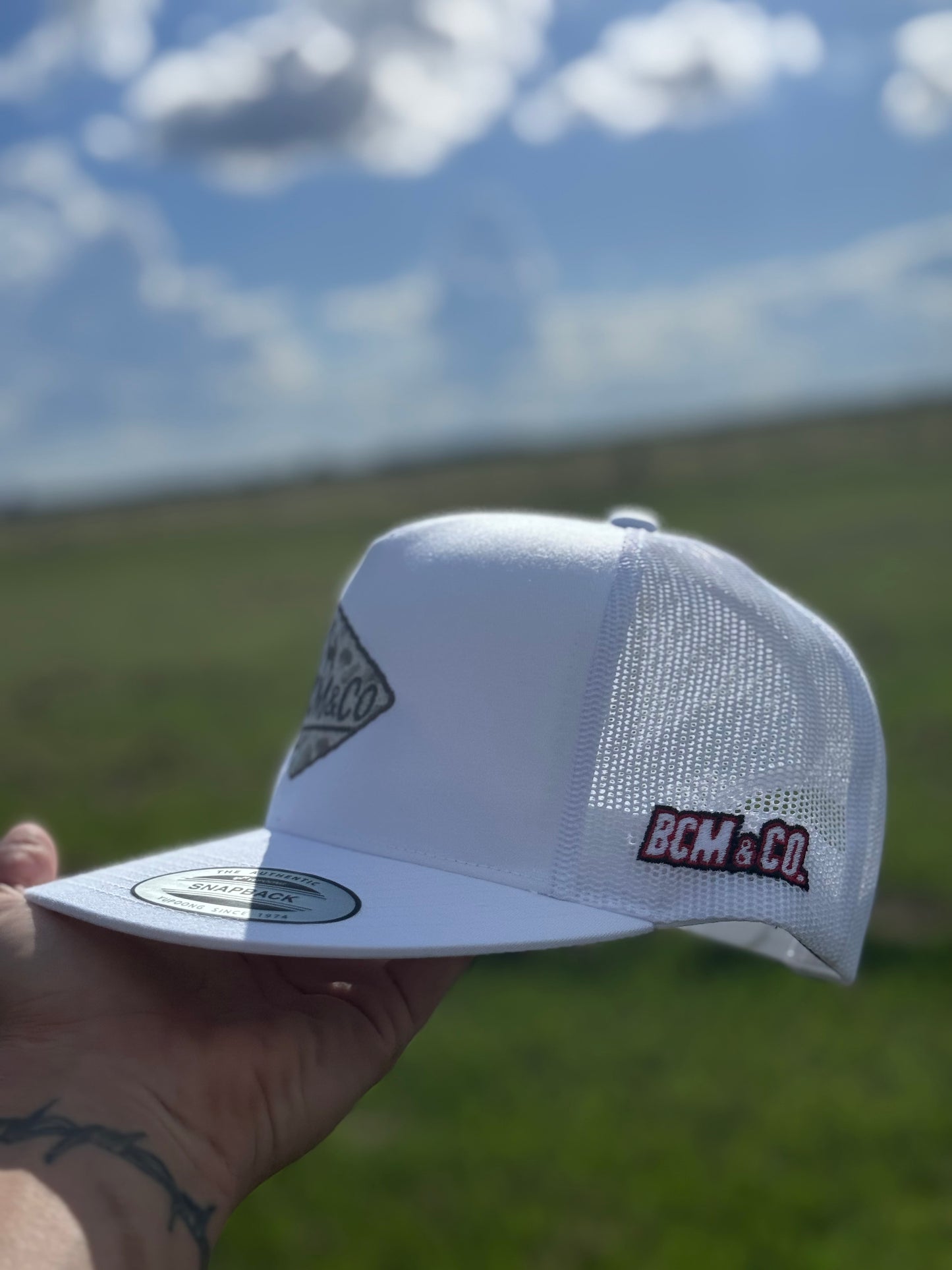 BCM & Co Outdoors ArrowHead Hat White