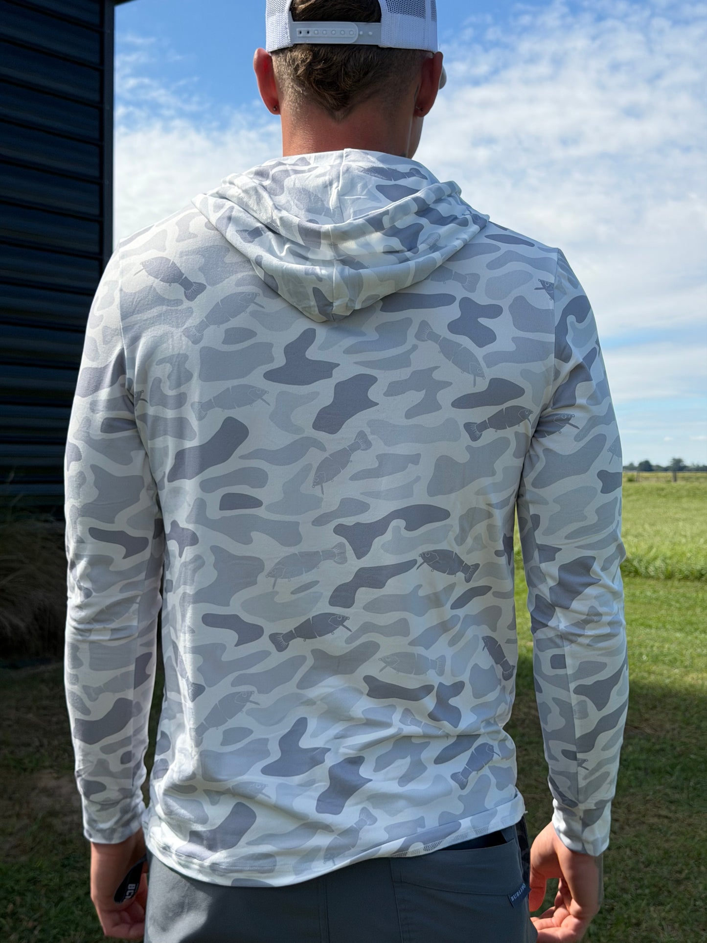 BCM&CO. Performance Pullover Hoodie (Snow Camo Fish Print)