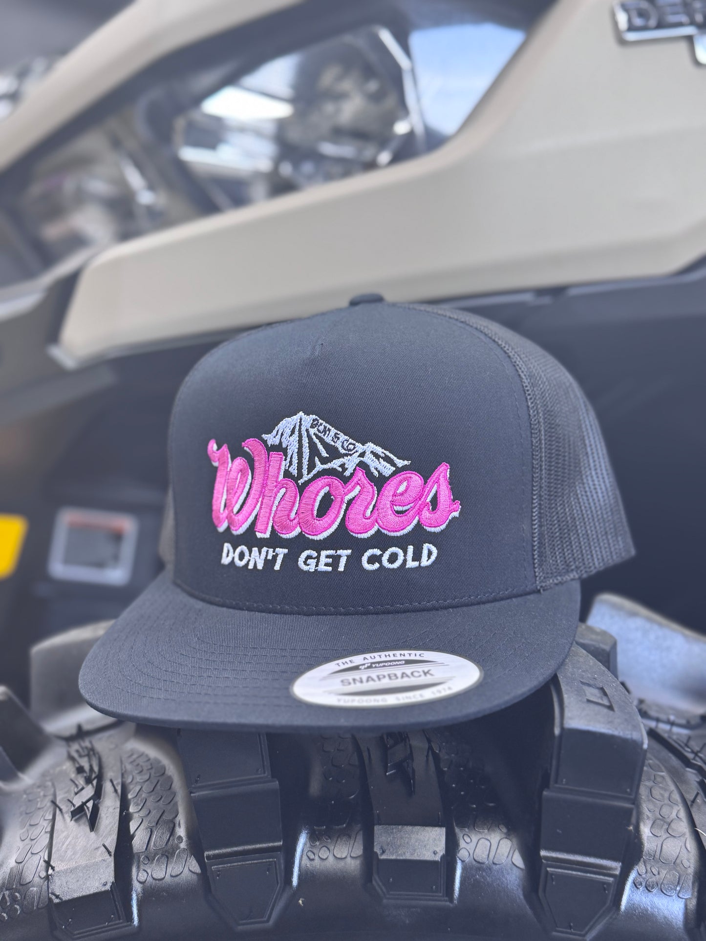 Whores Don’t Get Cold Hat (Limited Edition) Black & Pink