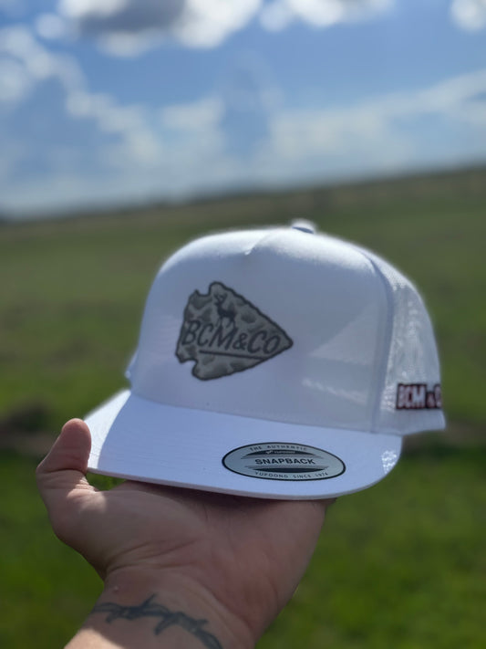 BCM & Co Outdoors ArrowHead Hat White