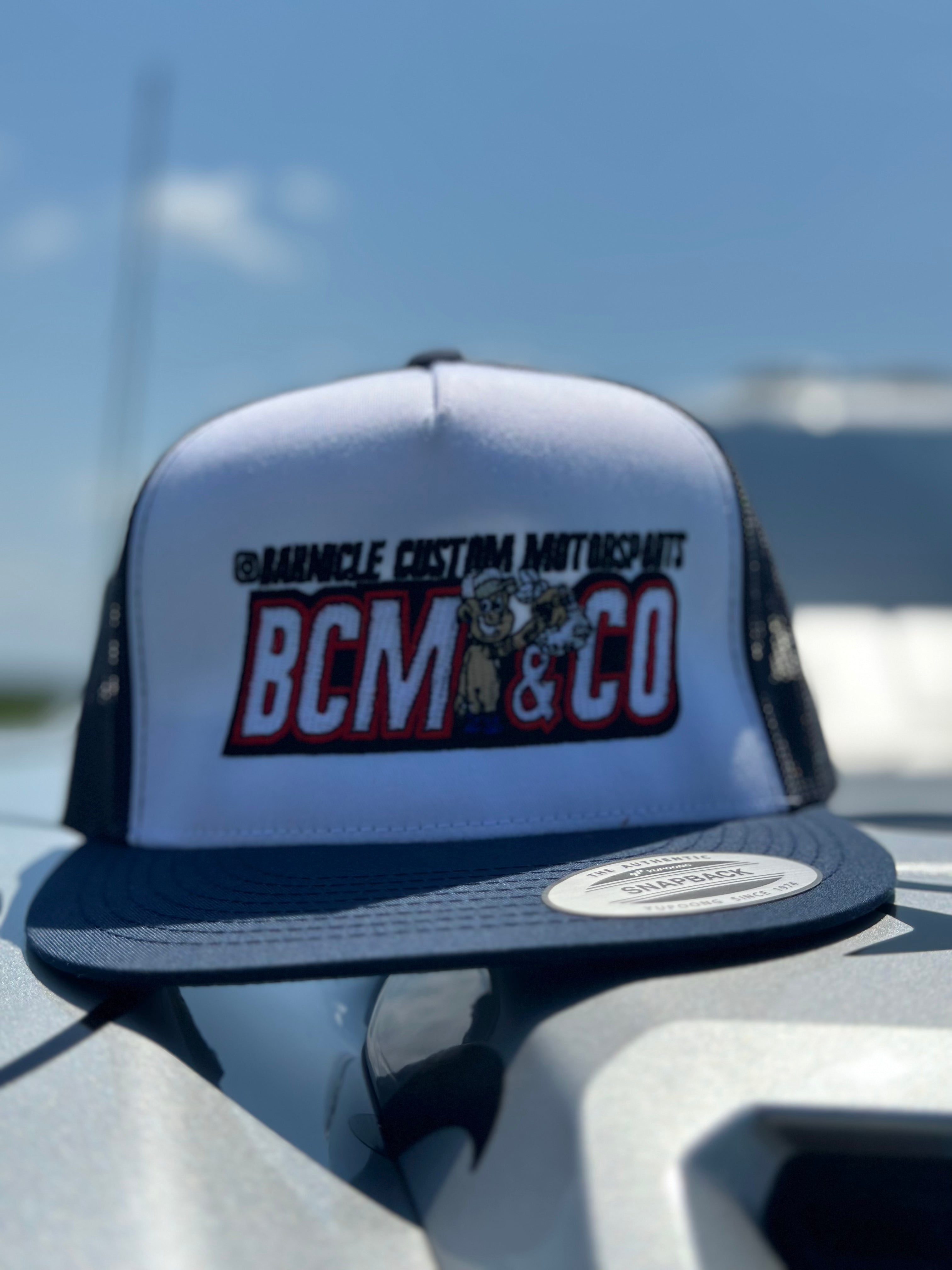 BCM & CO. Navy/White Face Hat – BarnicleCustomMotorsports